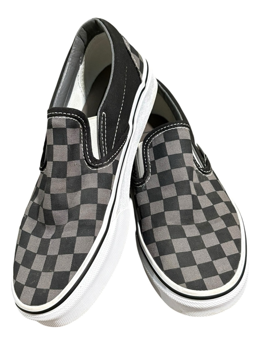 Vans Slip On Checkered Print Skateboard Shoes Size 6